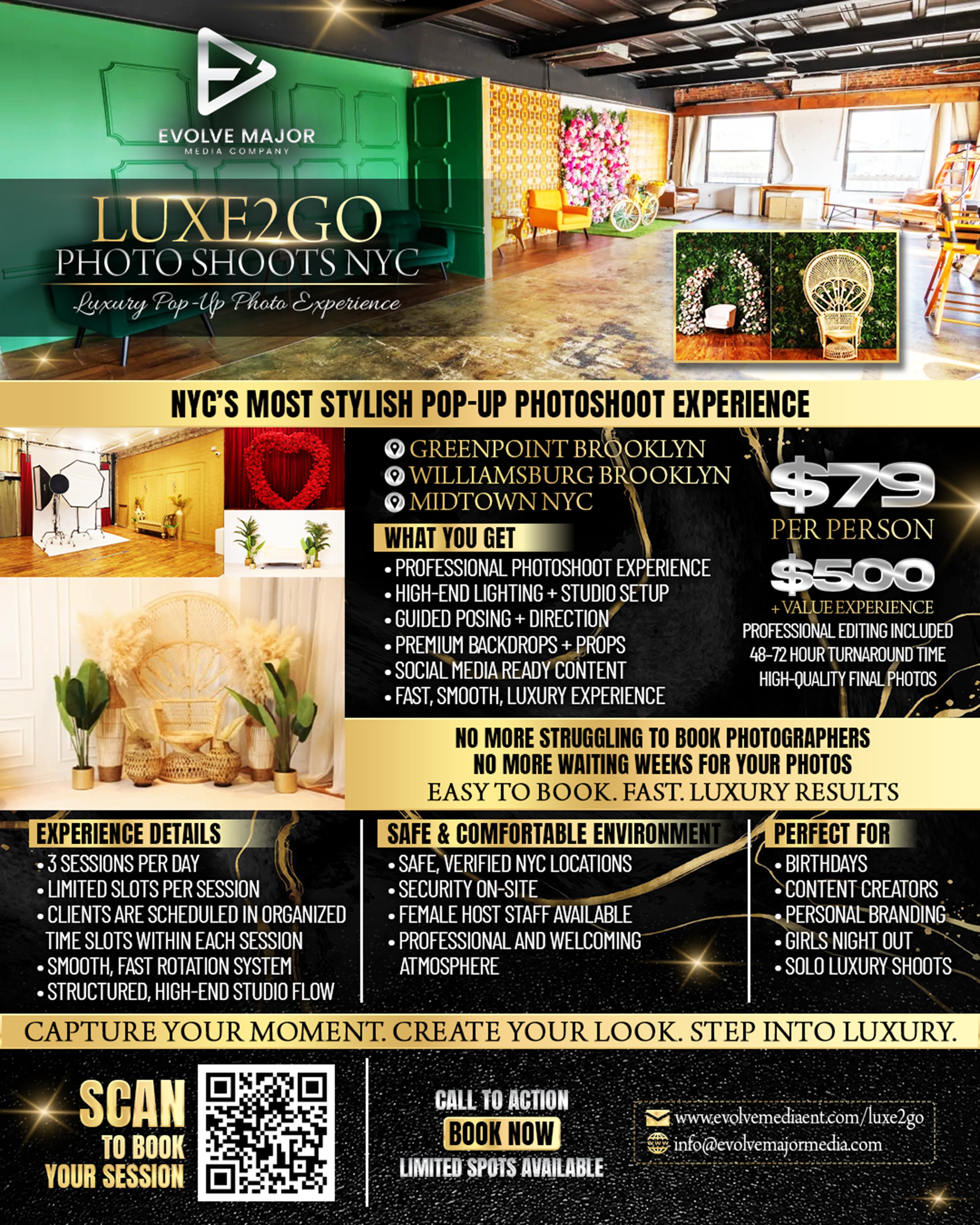 EMM Luxe2Go Photo Shoot Experience NYC Ladies Luxe