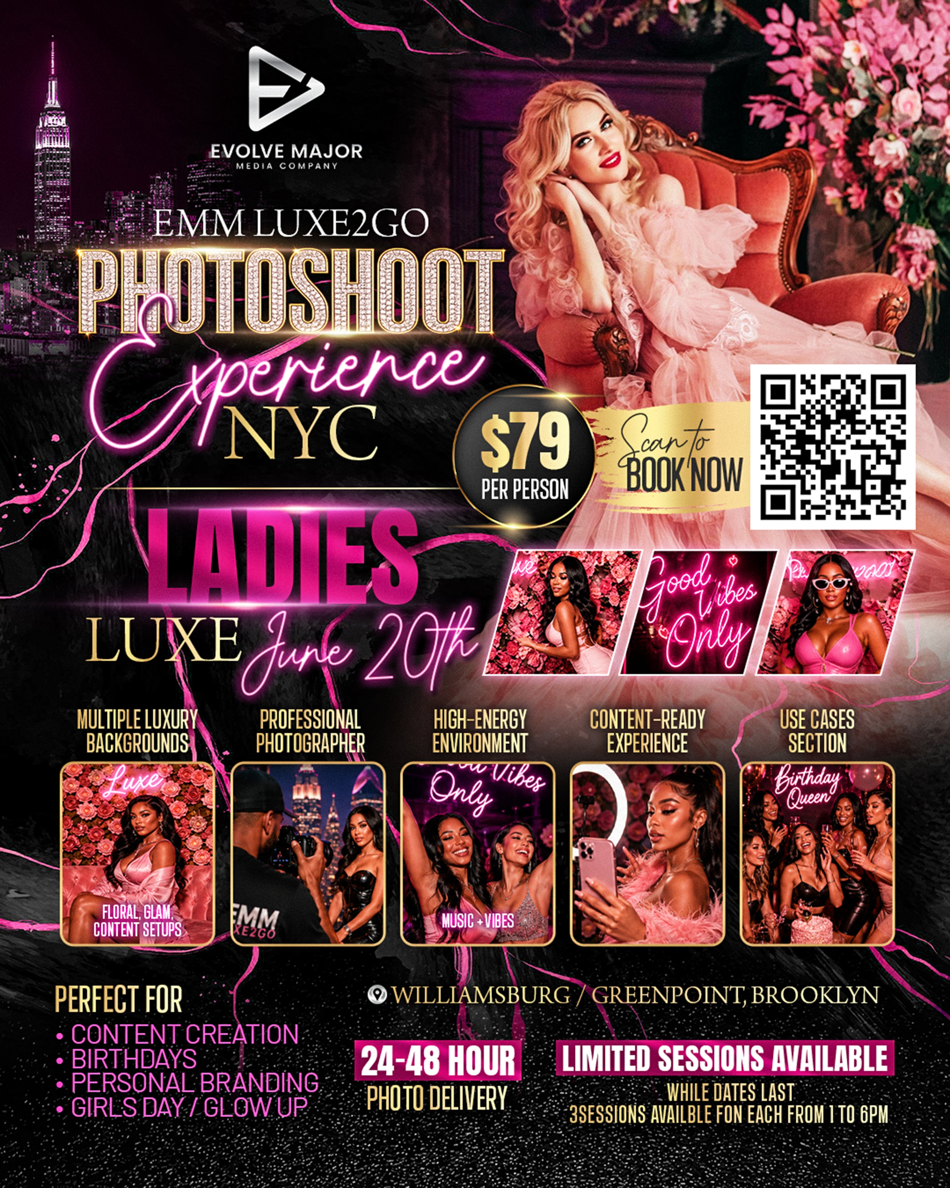 EMM Luxe2Go Photo Shoot Experience NYC Ladies Luxe